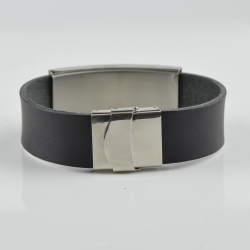 Raw Baltic Amber with leather for men